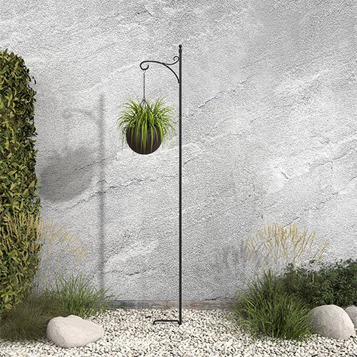 84 in. Black Steel Deluxe Single Shepherd Hook - Peak