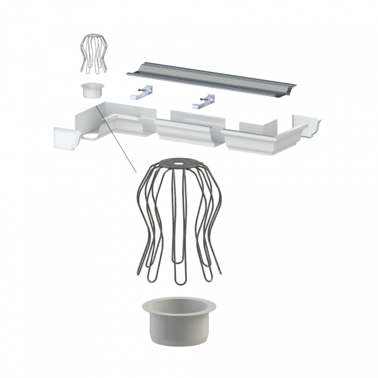 Aluminum Gutter Outlet and Leaf Strainer Combo Peak Products (USA)